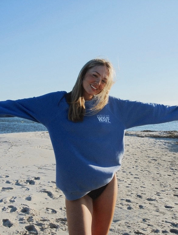 The Wave | Blue Crewneck